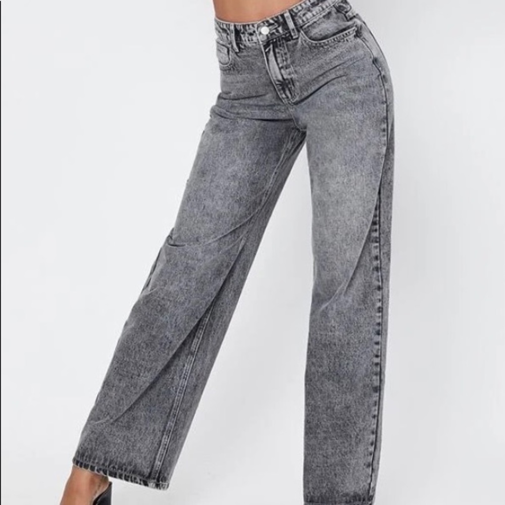 High waisted wide leg jeans